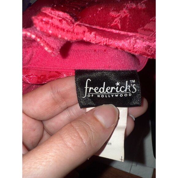 Pink & Black Fredricks of Hollywood M Lace Floral Corset Top - Picture 9 of 9